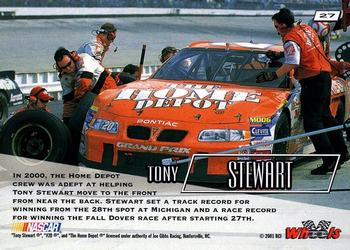 2001 Wheels High Gear - First Gear #27 Tony Stewart Back