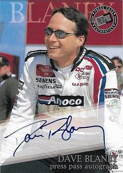 2002 Press Pass - Autographs #NNO Dave Blaney Front