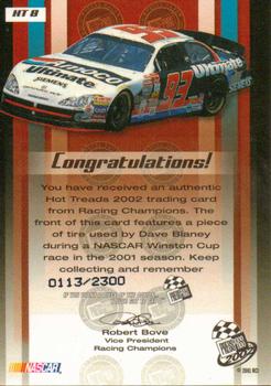 2002 Press Pass - Hot Treads #HT 8 Dave Blaney's Car Back