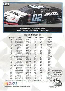 2002 Press Pass - Platinum #P50 Ryan Newman Back