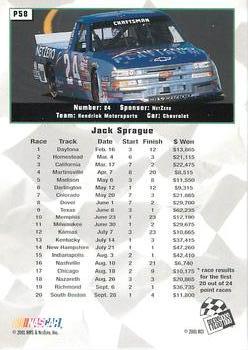 2002 Press Pass - Platinum #P58 Jack Sprague Back