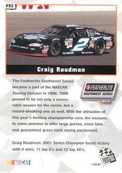 2002 Press Pass - Platinum #P93 Craig Raudman Back