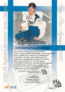 2002 Press Pass - Signings #NNO Kevin Hamlin Back