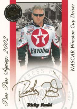 2002 Press Pass - Signings Gold #NNO Ricky Rudd Front