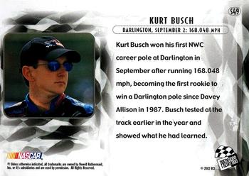 2002 Press Pass Eclipse - Solar Eclipse #S49 Kurt Busch Back