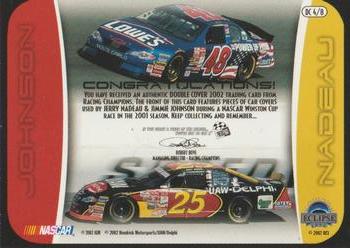 2002 Press Pass Eclipse - Under Cover Double Cover #DC 4 Jerry Nadeau / Jimmie Johnson Back