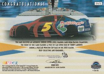 2002 Press Pass Eclipse - Under Cover Drivers #CD 4 Terry Labonte Back