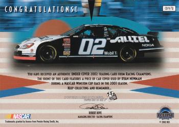 2002 Press Pass Eclipse - Under Cover Drivers #CD 9 Ryan Newman Back