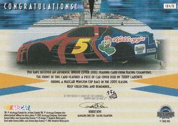2002 Press Pass Eclipse - Under Cover Holofoil Drivers #CD 4 Terry Labonte Back