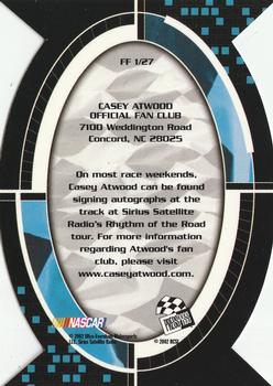2002 Press Pass Optima - Fan Favorite #FF 1 Casey Atwood Back