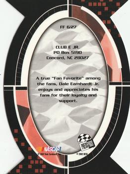 2002 Press Pass Optima - Fan Favorite #FF 6 Dale Earnhardt Jr. Back