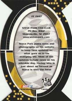 2002 Press Pass Optima - Fan Favorite #FF 19 Steve Park Back