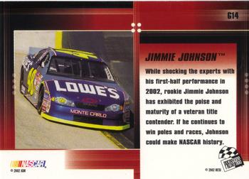 2002 Press Pass Optima - Gold #G14 Jimmie Johnson Back