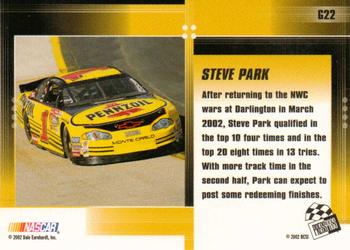 2002 Press Pass Optima - Gold #G22 Steve Park Back