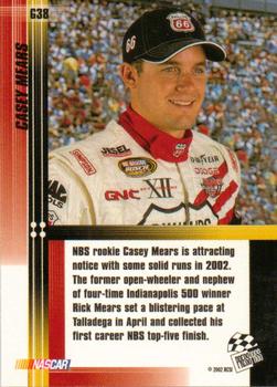 2002 Press Pass Optima - Gold #G38 Casey Mears Back