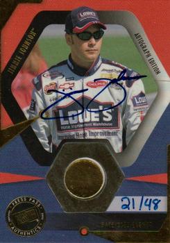 2002 Press Pass Optima - Race Used Lugnuts Autographs #LNDA 9 Jimmie Johnson Front