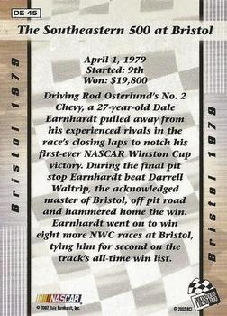 2002 Press Pass Premium - Dale Earnhardt Top 8 Victories #DE 45 Dale Earnhardt - Bristol 1979 Back