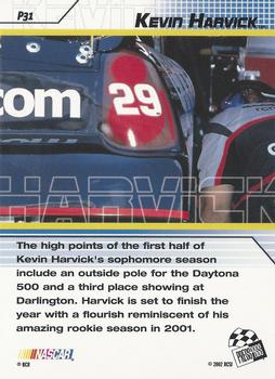 2002 Press Pass Stealth - Gold #P31 Kevin Harvick Back