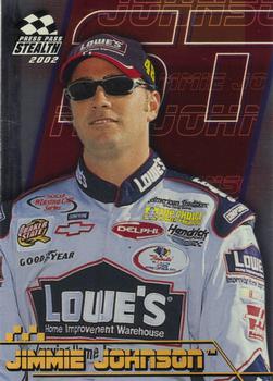 2002 Press Pass Stealth - Gold #P37 Jimmie Johnson Front