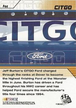 2002 Press Pass Stealth - Gold #P44 Jeff Burton's Car Back