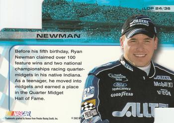 2002 Press Pass Trackside - License to Drive Die Cuts #LDP 24 Ryan Newman Back