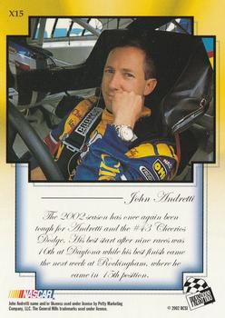 2002 Press Pass VIP - Explosives #X15 John Andretti Back