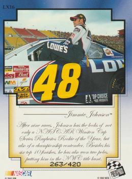 2002 Press Pass VIP - Laser Explosive #LX16 Jimmie Johnson Back