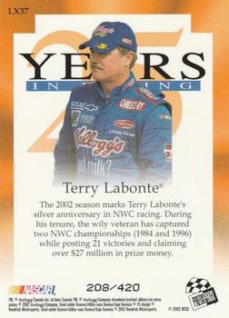 2002 Press Pass VIP - Laser Explosive #LX37 Terry Labonte Back