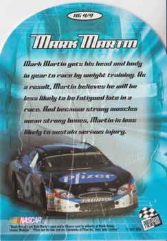 2002 Press Pass VIP - Head Gear Die Cuts #HG 9 Mark Martin Back