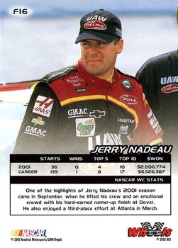 2002 Wheels High Gear - First Gear #F16 Jerry Nadeau Back