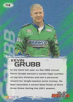 2002 Wheels High Gear - First Gear #F36 Kevin Grubb Back