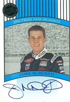 2003 Press Pass #NNO Jamie McMurray Front