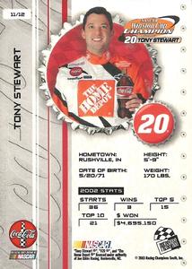2003 Press Pass Coca-Cola Racing Family #11 Tony Stewart Back