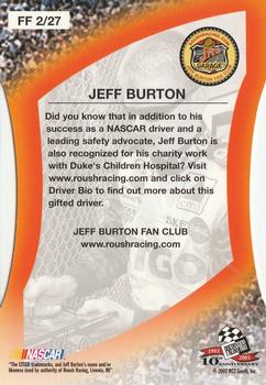 2003 Press Pass Optima - Fan Favorite #FF 2 Jeff Burton Back