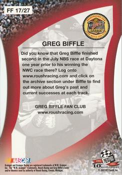 2003 Press Pass Optima - Fan Favorite #FF 17 Greg Biffle Back