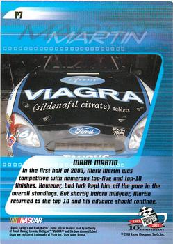 2003 Press Pass Stealth - Red #P7 Mark Martin Back