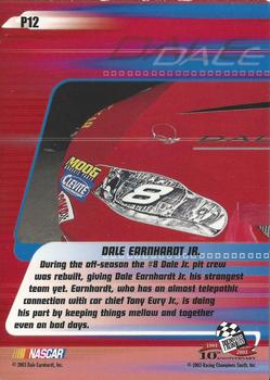 2003 Press Pass Stealth - Red #P12 Dale Earnhardt Jr. Back