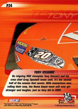 2003 Press Pass Stealth - Red #P24 Tony Stewart Back