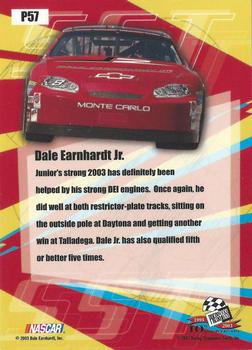 2003 Press Pass Stealth - Red #P57 Dale Earnhardt Jr. Back