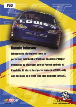 2003 Press Pass Stealth - Red #P63 Jimmie Johnson Back