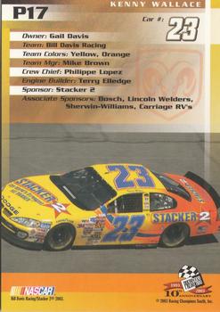 2003 Press Pass Trackside - Gold Holofoil #P17 Kenny Wallace Back