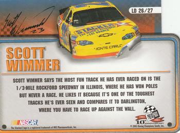 2003 Press Pass Trackside - License to Drive #LD 26 Scott Wimmer Back