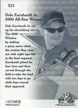 2003 Press Pass VIP - Explosives #X31 Dale Earnhardt Jr. Back