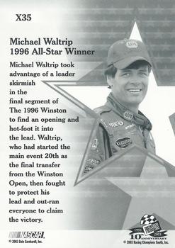 2003 Press Pass VIP - Explosives #X35 Michael Waltrip Back