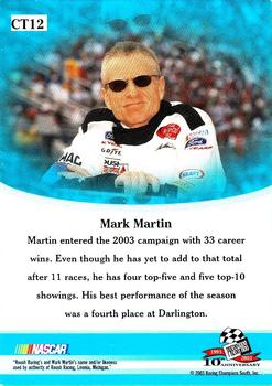 2003 Press Pass VIP - Factory Set Tin #CT12 Mark Martin Back