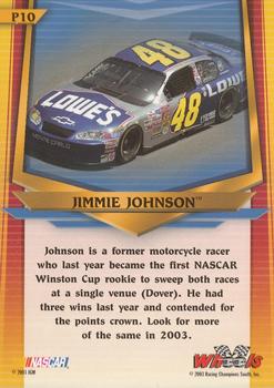 2003 Wheels American Thunder - Holofoil #P10 Jimmie Johnson Back