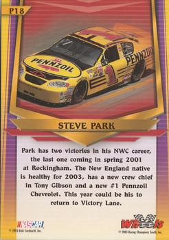2003 Wheels American Thunder - Holofoil #P18 Steve Park Back