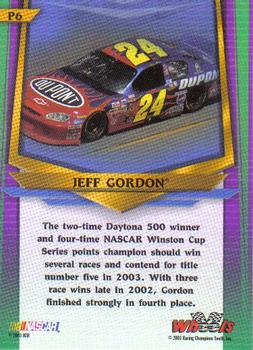 2003 Wheels American Thunder - Holofoil #P6 Jeff Gordon Back