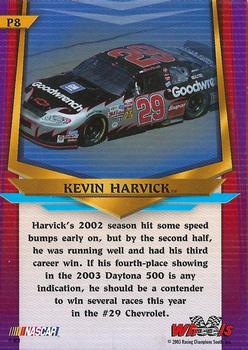 2003 Wheels American Thunder - Holofoil #P8 Kevin Harvick Back