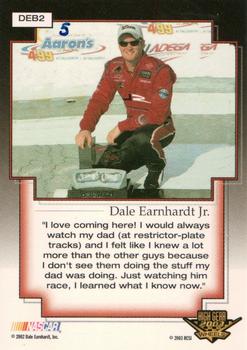 2003 Wheels High Gear - Custom Shop Prizes #DEB2 Dale Earnhardt Jr. Back